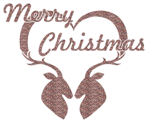 Vel Strijkletters Kerst Merry Christmas Deer Glitter Confetti - afb. 2
