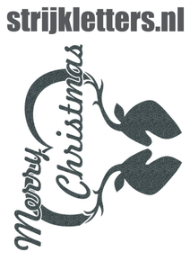 Vel Strijkletters Kerst Merry Christmas Deer Glitter Grey Glitter 459 - afb. 1