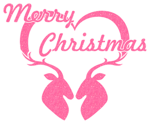 Vel Strijkletters Kerst Merry Christmas Deer Glitter Neon roze Glitter - afb. 2