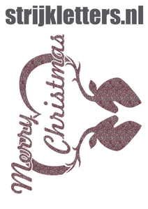 Vel Strijkletters Kerst Merry Christmas Deer Glitter Rose Gold Glitter 486 - afb. 1