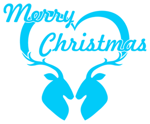 Vel Strijkletters Kerst Merry Christmas Deer Glow in the Dark Blauw - afb. 2