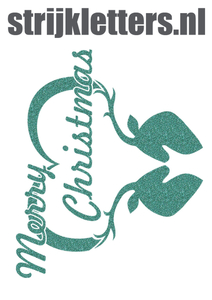 Vel Strijkletters Kerst Merry Christmas Deer Glitter Jade Glitter 482 - afb. 1