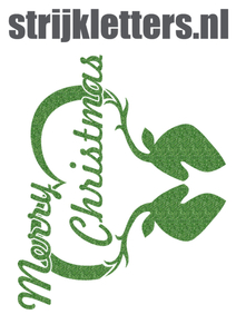 Vel Strijkletters Kerst Merry Christmas Deer Glitter Light Green Glitter 483 - afb. 1