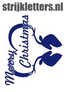 Vel Strijkletters Kerst Merry Christmas Deer Glitter Royal Blue Glitter 489 - afb. 1