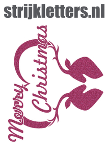 Vel Strijkletters Kerst Merry Christmas Deer Glitter Pink Glitter 457 - afb. 1