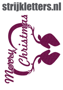 Vel Strijkletters Kerst Merry Christmas Deer Glitter Hot Pink Glitter 432 - afb. 1