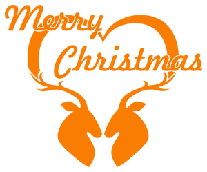 Vel Strijkletters Kerst Merry Christmas Deer Glow in the Dark Oranje - afb. 2