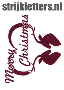 Vel Strijkletters Kerst Merry Christmas Deer Glitter Burgundy  Glitter 422 - afb. 1