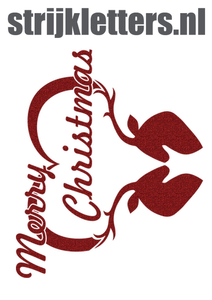 Vel Strijkletters Kerst Merry Christmas Deer Glitter Red Glitter 456 - afb. 1