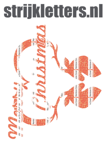 Vel Strijkletters Kerst Merry Christmas Deer Glitter Rainbow Coral Glitter ST - afb. 1