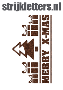 Vel Strijkletters Kerst Merry X-Mas Glitter Brons Glitter 452 - afb. 1