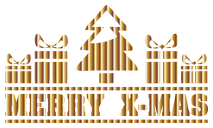 Vel Strijkletters Kerst Merry X-Mas Mirror Goud - afb. 2
