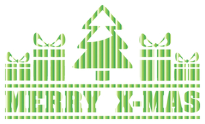 Vel Strijkletters Kerst Merry X-Mas Mirror Groen - afb. 2