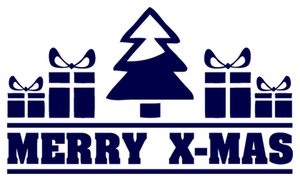 Vel Strijkletters Kerst Merry X-Mas Flex Donker Marine Blauw - afb. 2