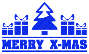 Vel Strijkletters Kerst Merry X-Mas Design Carbon Blauw - afb. 2