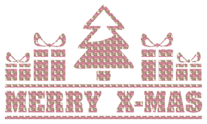 Vel Strijkletters Kerst Merry X-Mas Design Leger Roze - afb. 2