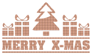 Vel Strijkletters Kerst Merry X-Mas Design Ruit Beige - afb. 2