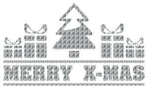 Vel Strijkletters Kerst Merry X-Mas Design Zebra - afb. 2