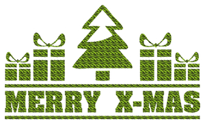 Vel Strijkletters Kerst Merry X-Mas Design Zebra Groen - afb. 2