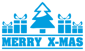 Vel Strijkletters Kerst Merry X-Mas Polyester Ondergrond Blauw - afb. 2
