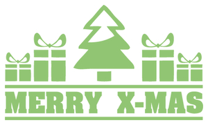 Vel Strijkletters Kerst Merry X-Mas Polyester Ondergrond Neon Groen - afb. 2