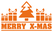 Vel Strijkletters Kerst Merry X-Mas Polyester Ondergrond Oranje - afb. 2