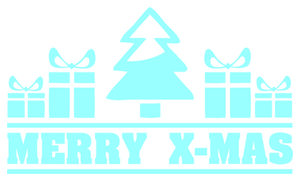 Vel Strijkletters Kerst Merry X-Mas Flock Blauw - afb. 2