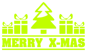 Vel Strijkletters Kerst Merry X-Mas Flock Neon Geel - afb. 2
