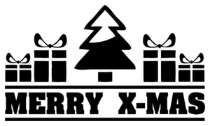 Vel Strijkletters Kerst Merry X-Mas Flock Zwart - afb. 2