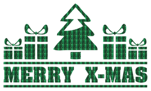 Vel Strijkletters Kerst Merry X-Mas Holografische Groen - afb. 2