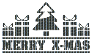 Vel Strijkletters Kerst Merry X-Mas Holografische Zwart - afb. 2