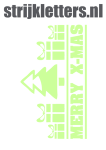 Vel Strijkletters Kerst Merry X-Mas Glow in the Dark - afb. 1
