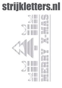 Vel Strijkletters Kerst Merry X-Mas Glitter Rainbow White 488 - afb. 1