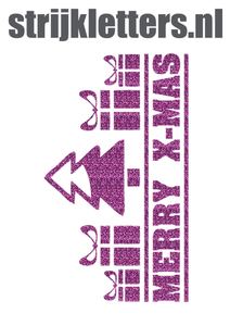 Vel Strijkletters Kerst Merry X-Mas Glitter Lavender - afb. 1