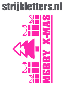 Vel Strijkletters Kerst Merry X-Mas Glow in the Dark Roze - afb. 1