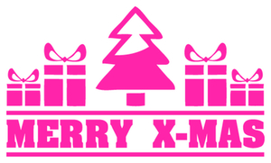 Vel Strijkletters Kerst Merry X-Mas Glow in the Dark Roze - afb. 2