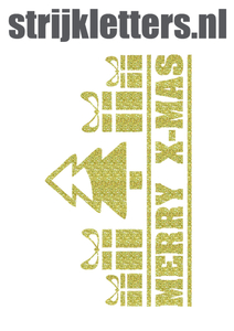 Vel Strijkletters Kerst Merry X-Mas Glitter Coronado Gold - afb. 1