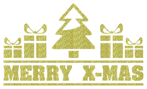 Vel Strijkletters Kerst Merry X-Mas Glitter Coronado Gold - afb. 2