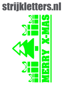 Vel Strijkletters Kerst Merry X-Mas Glow in the Dark Groen - afb. 1
