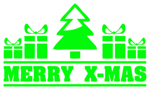 Vel Strijkletters Kerst Merry X-Mas Glow in the Dark Groen - afb. 2