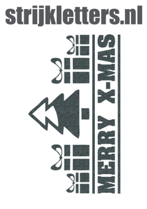 Vel Strijkletters Kerst Merry X-Mas Glitter Grey Glitter 459 - afb. 1