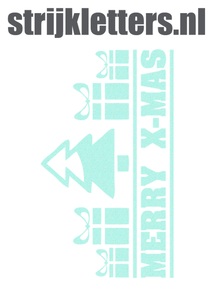 Vel Strijkletters Kerst Merry X-Mas Glitter Neon Bleu Glitter 480 - afb. 1