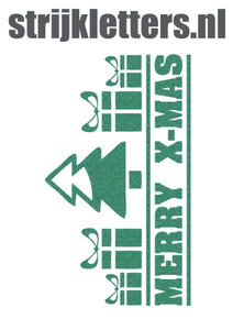 Vel Strijkletters Kerst Merry X-Mas Glitter Emerald Glitter 427 - afb. 1