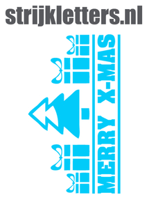 Vel Strijkletters Kerst Merry X-Mas Glow in the Dark Blauw - afb. 1