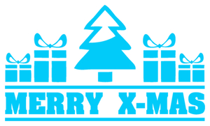 Vel Strijkletters Kerst Merry X-Mas Glow in the Dark Blauw - afb. 2