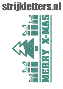 Vel Strijkletters Kerst Merry X-Mas Glitter Jade Glitter 482 - afb. 1