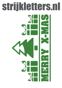 Vel Strijkletters Kerst Merry X-Mas Glitter Green Glitter 455 - afb. 1