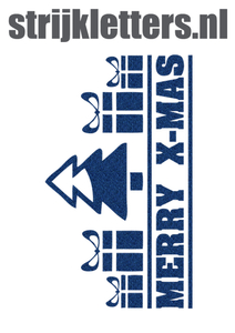 Vel Strijkletters Kerst Merry X-Mas Glitter Navy Blue Glitter 423 - afb. 1