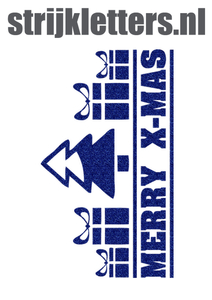 Vel Strijkletters Kerst Merry X-Mas Glitter Royal Blue Glitter 489 - afb. 1
