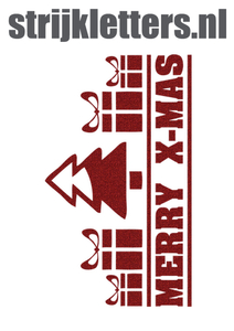 Vel Strijkletters Kerst Merry X-Mas Glitter Red Glitter 456 - afb. 1